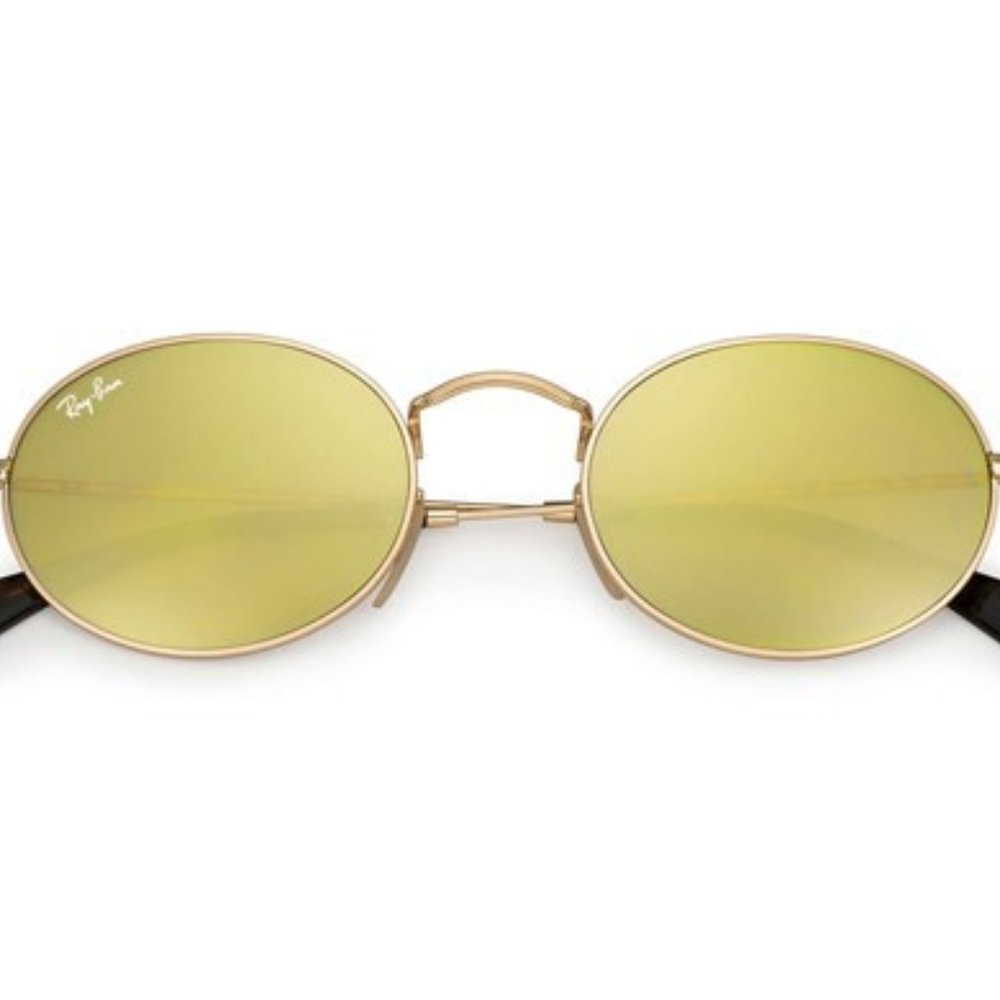 Ray Ban Oval Flat Lenses Yellow Flash